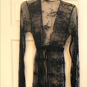 Long Black Lace Duster or lingerie